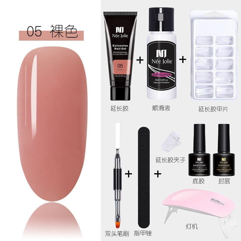 image-15ml Nail Extension Glue Set Nail Mold Double-ended Brush Nail Crystal Extension Glue Set Nail Polish Glue Set