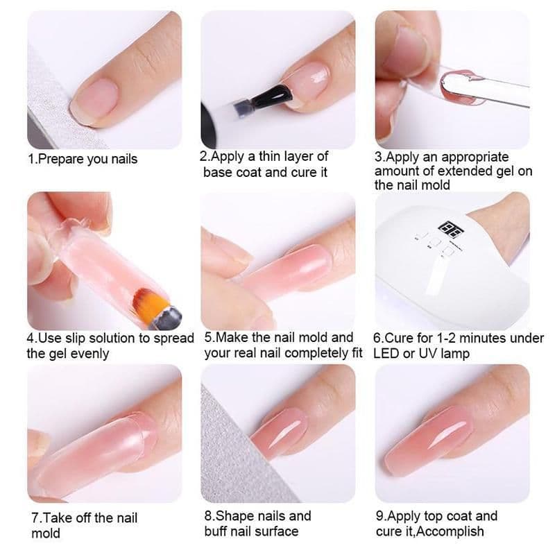 image-15ml Nail Extension Glue Set Nail Mold Double-ended Brush Nail Crystal Extension Glue Set Nail Polish Glue Set