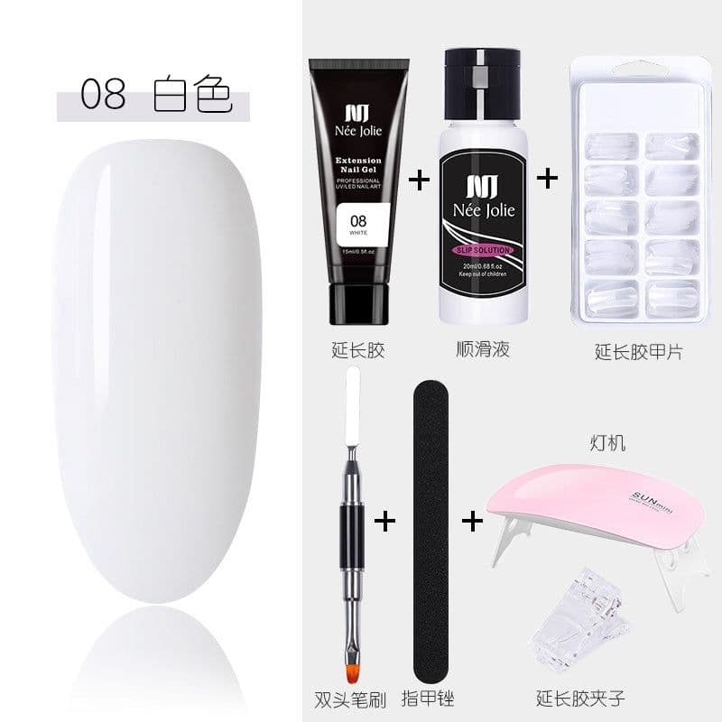 image-15ml Nail Extension Glue Set Nail Mold Double-ended Brush Nail Crystal Extension Glue Set Nail Polish Glue Set