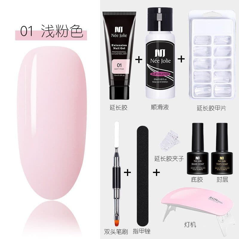image-15ml Nail Extension Glue Set Nail Mold Double-ended Brush Nail Crystal Extension Glue Set Nail Polish Glue Set