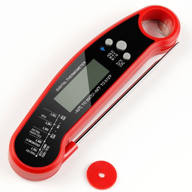 image-Cross-border Waterproof Food Electronic Thermometer Meat BBQ Thermometer Folding Kitchen Cooking Thermometer