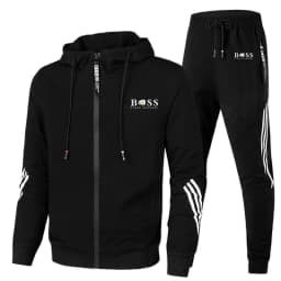 image-Cross-border new casual sports two-piece men's sweater suit hoodie printing men's sweater spot printing