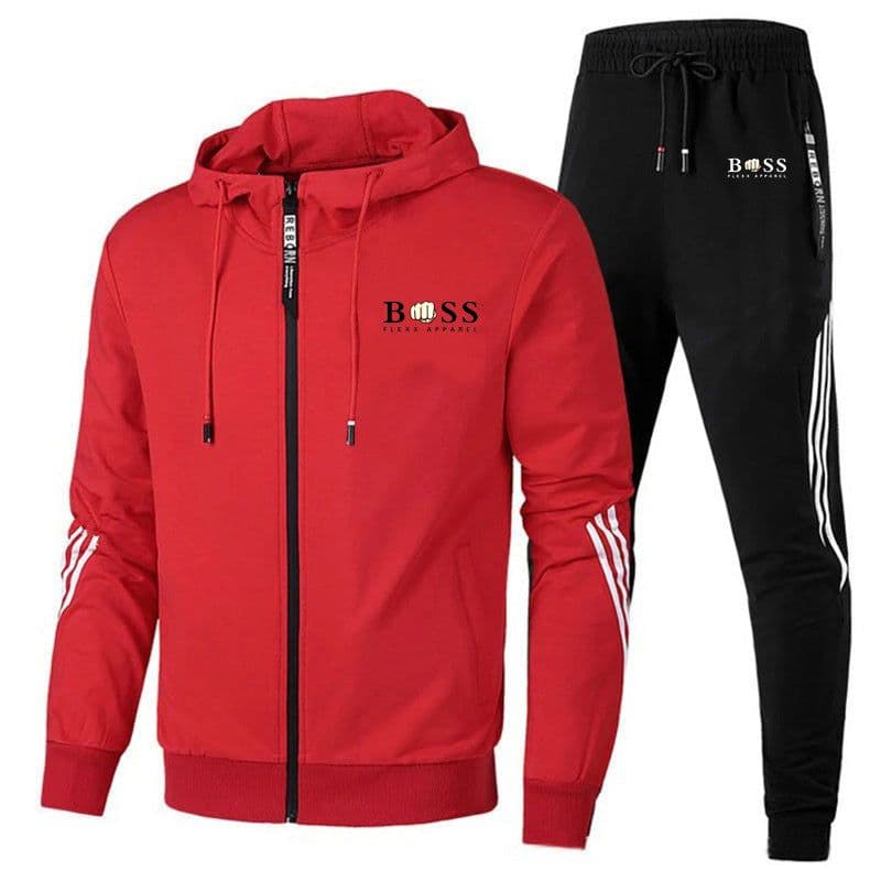 image-Cross-border new casual sports two-piece men's sweater suit hoodie printing men's sweater spot printing