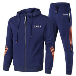 image-Cross-border new casual sports two-piece men's sweater suit hoodie printing men's sweater spot printing