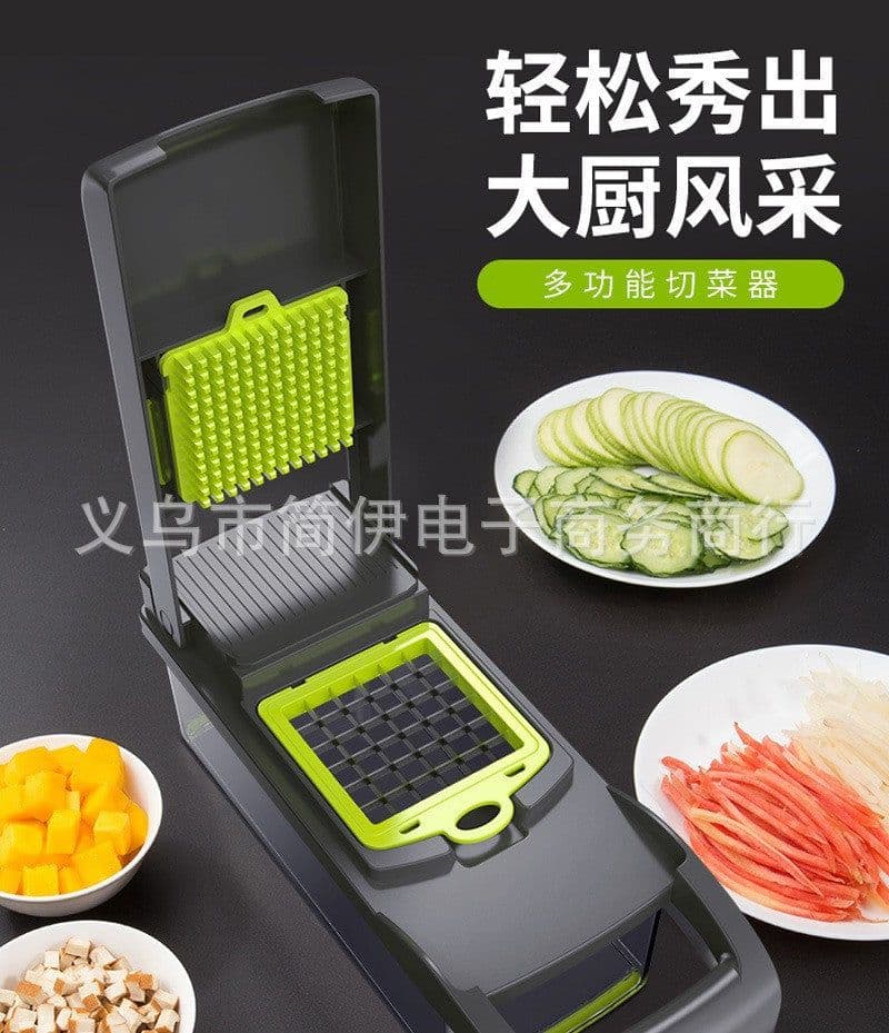 image-Amazon's new 14-piece set of multi-function vegetable cutter household vegetable cutter artifact cutting potato shreds dicing slicer