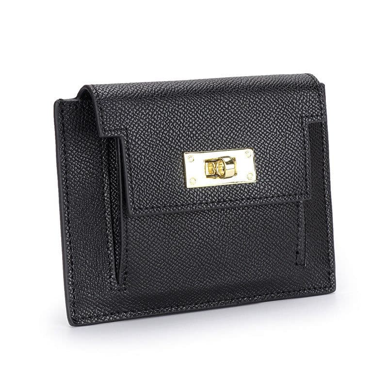 image-Leather wallet card bag all-in-one bag women's short leather palm pattern simple coin purse 2022 new small wallet