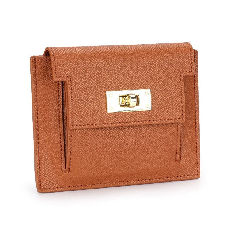 image-Leather wallet card bag all-in-one bag women's short leather palm pattern simple coin purse 2022 new small wallet
