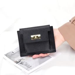 image-Leather wallet card bag all-in-one bag women's short leather palm pattern simple coin purse 2022 new small wallet