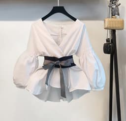 image-Pants Hong Kong flavor Hong Kong style society bf careful machine goddess fan shirt with playful short suit female two-piece