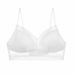 image-No steel ring big breast women's underwear sexy big open back beautiful back U-shaped bra summer one-piece thin invisible bra