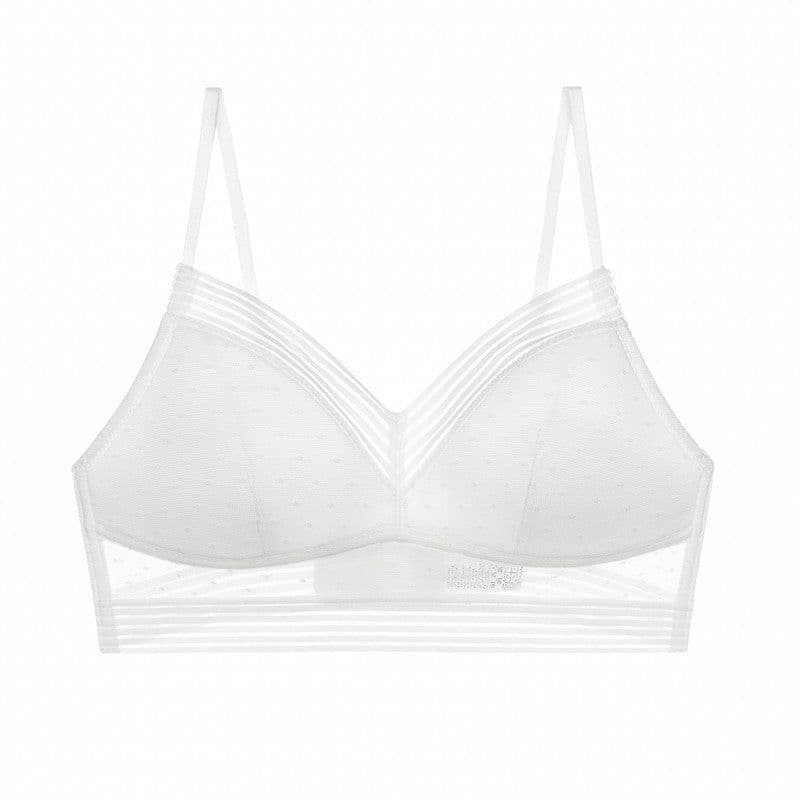 image-No steel ring big breast women's underwear sexy big open back beautiful back U-shaped bra summer one-piece thin invisible bra