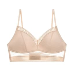 image-No steel ring big breast women's underwear sexy big open back beautiful back U-shaped bra summer one-piece thin invisible bra