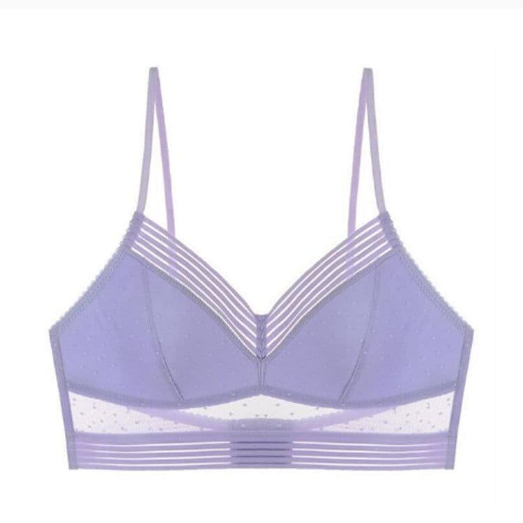 image-No steel ring big breast women's underwear sexy big open back beautiful back U-shaped bra summer one-piece thin invisible bra