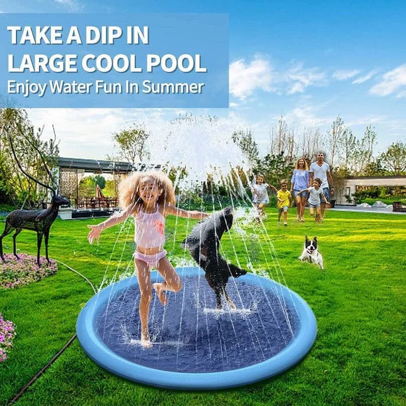 image-Spot PVC pet water spray pad pet swimming pool folding pool water spray toy dog outdoor pet pad