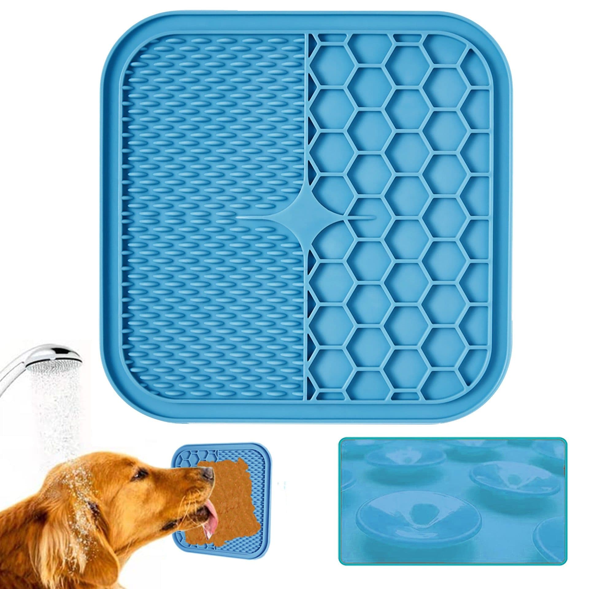 image-Pet licking pad Amazon silicone pet food utensils Sucker licking pad slow-feeding pad anti-choking slow-food bowl dog licking pad