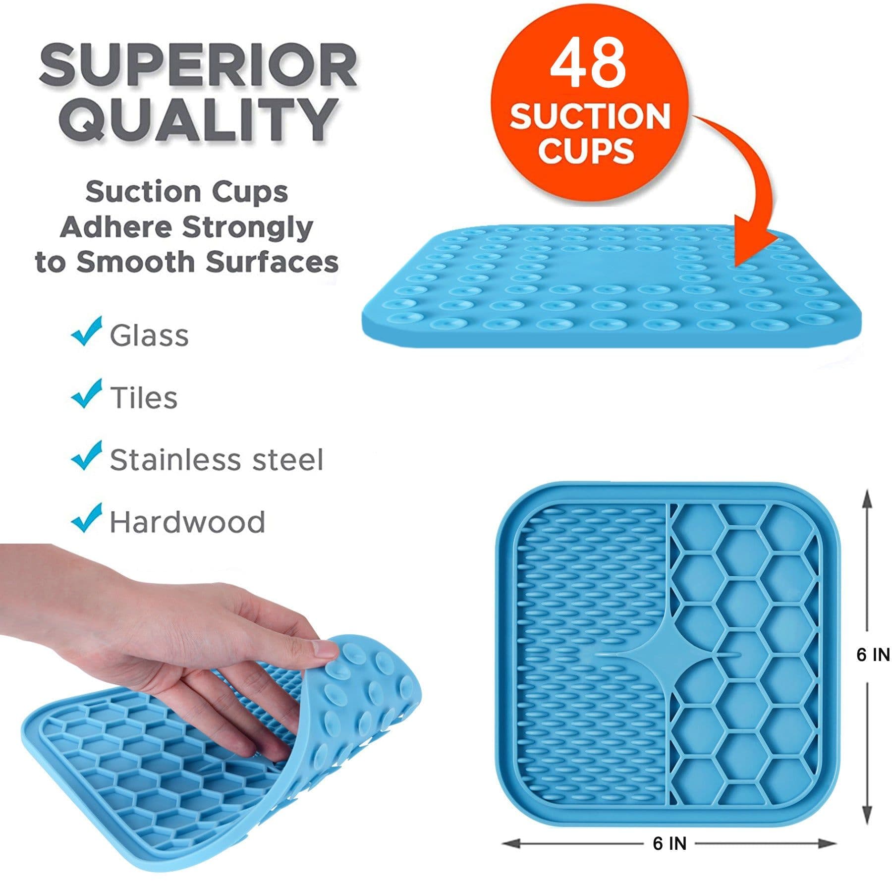 image-Pet licking pad Amazon silicone pet food utensils Sucker licking pad slow-feeding pad anti-choking slow-food bowl dog licking pad