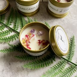 image-Aromatherapy candles Crystal stone dried flower candles Silver tin candles Hotel wedding souvenir candles
