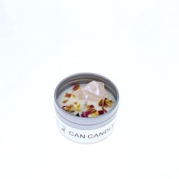 image-Aromatherapy candles Crystal stone dried flower candles Silver tin candles Hotel wedding souvenir candles