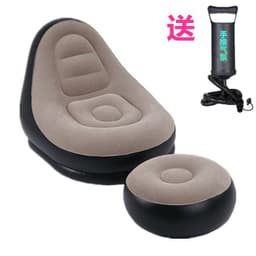 image-New thickened inflatable lazy sofa with footrest leisure sofa recliner portable storage air chair one piece