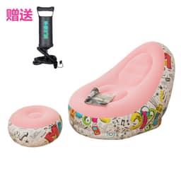 image-New thickened inflatable lazy sofa with footrest leisure sofa recliner portable storage air chair one piece