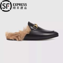 image-Fur slippers women's outer wear autumn and winter Muller shoes 2020 new net red lazy shoes flat bottom rabbit fur Baotou half slippers