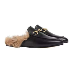 image-Fur slippers women's outer wear autumn and winter Muller shoes 2020 new net red lazy shoes flat bottom rabbit fur Baotou half slippers
