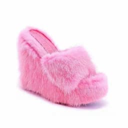 image-Cross-border foreign trade 2021 autumn new wool slippers flat wedge slippers European and American fashion outdoor women's shoes spot