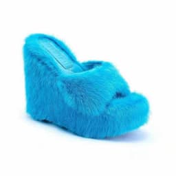 image-Cross-border foreign trade 2021 autumn new wool slippers flat wedge slippers European and American fashion outdoor women's shoes spot