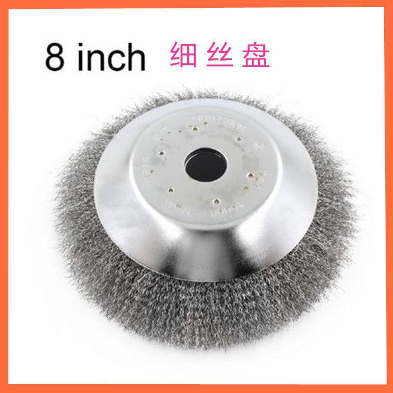 image-Lawn mower with 8-inch steel wire grass wheel kink 6-inch steel wire grass head accessories garden tools weeding brush plate