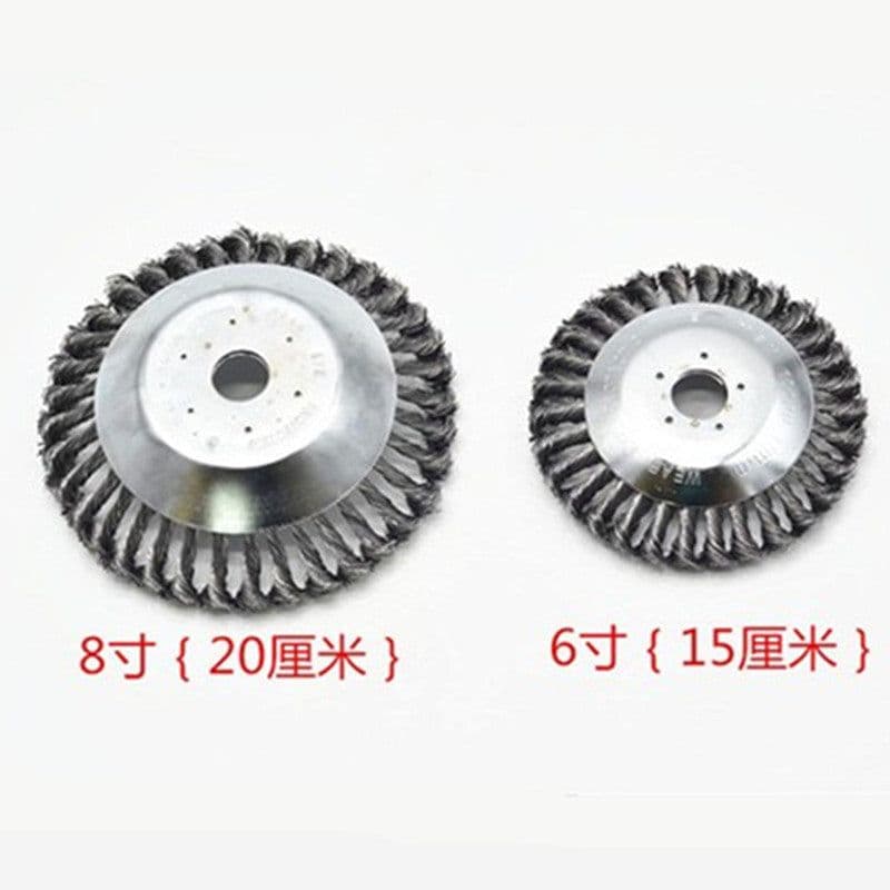 image-Lawn mower with 8-inch steel wire grass wheel kink 6-inch steel wire grass head accessories garden tools weeding brush plate