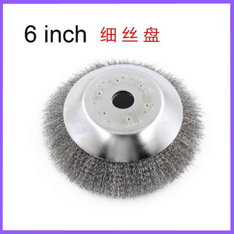 image-Lawn mower with 8-inch steel wire grass wheel kink 6-inch steel wire grass head accessories garden tools weeding brush plate