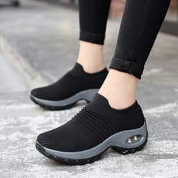 image-1839 autumn women's shoes sports shoes women's travel hiking shoes leisure heightening air cushion outdoor shoes rocking shoes