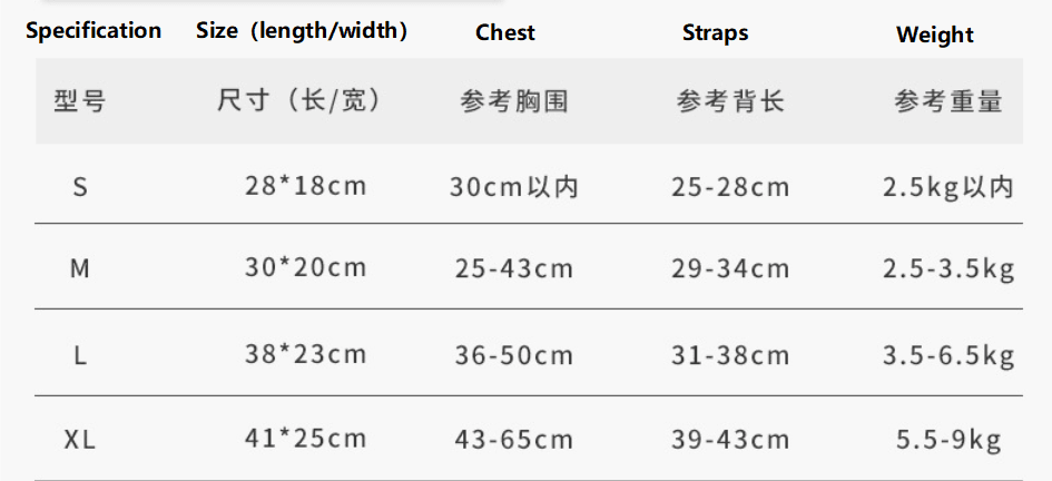 image-Manufacturers spot fashion breathable pet chest bag pet go out portable backpack dog backpack pet supplies