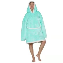 image-Lazy clothes flannel composite lamb velvet pullover sweater TV TV blanket hooded lazy outdoor warm pajamas