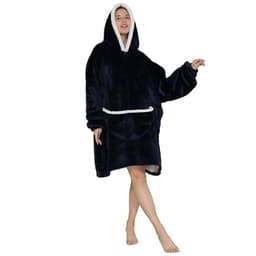 image-Lazy clothes flannel composite lamb velvet pullover sweater TV TV blanket hooded lazy outdoor warm pajamas