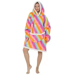 image-Lazy clothes flannel composite lamb velvet pullover sweater TV TV blanket hooded lazy outdoor warm pajamas