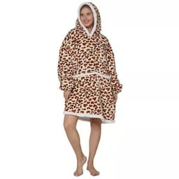 image-Lazy clothes flannel composite lamb velvet pullover sweater TV TV blanket hooded lazy outdoor warm pajamas