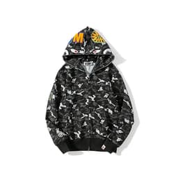 image-3D printing cross-border European and American new trendy brand shark head camouflage printing men and women couples all-match wholesale zipper to the end