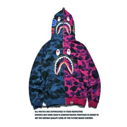 image-3D printing cross-border European and American new trendy brand shark head camouflage printing men and women couples all-match wholesale zipper to the end
