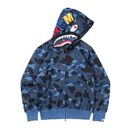 image-3D printing cross-border European and American new trendy brand shark head camouflage printing men and women couples all-match wholesale zipper to the end