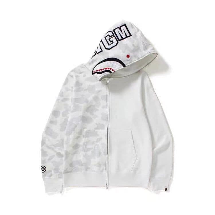 image-3D printing cross-border European and American new trendy brand shark head camouflage printing men and women couples all-match wholesale zipper to the end