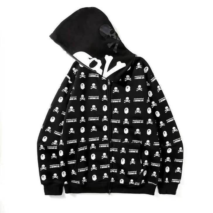 image-3D printing cross-border European and American new trendy brand shark head camouflage printing men and women couples all-match wholesale zipper to the end