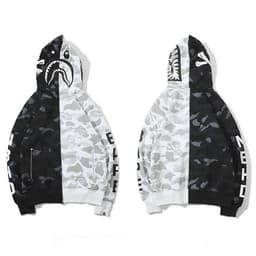 image-3D printing cross-border European and American new trendy brand shark head camouflage printing men and women couples all-match wholesale zipper to the end