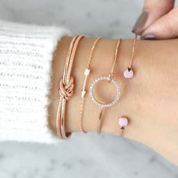 image-Europe and the United States minimalist simple female personality knotted ring circle diamond arrow bracelet jewelry four-piece suit bracelet