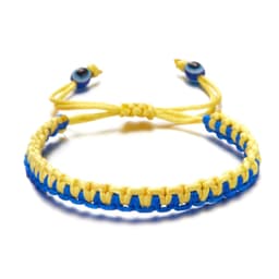 image-Cross-border Hot Selling Creative Colorblock Ukrainian Bracelet Ukrainian Yellow Blue Bracelet Handwoven Adjustable Bracelet