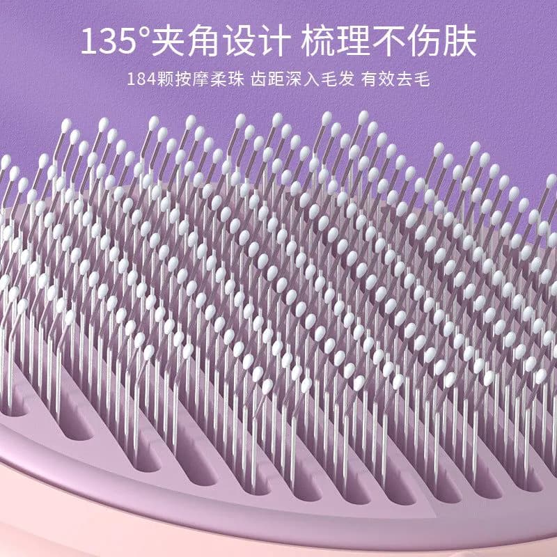 image-Pumpkin Comb Pet Self-Cleaning Comb Dog Cat Stainless Steel Needle Comb Cleaning Brush Pet Daily Supplies