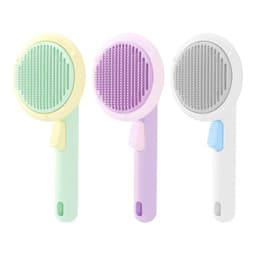 image-Pumpkin Comb Pet Self-Cleaning Comb Dog Cat Stainless Steel Needle Comb Cleaning Brush Pet Daily Supplies