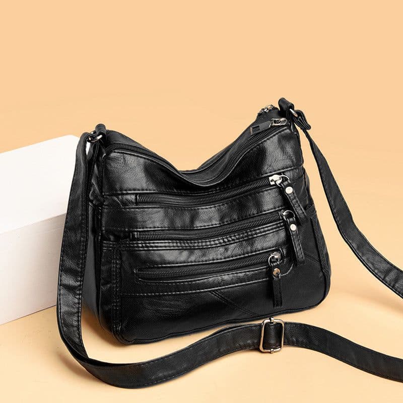 image-Cross-border bag women's messenger bag new shoulder bag large-capacity mature French fashion fashion retro texture women's bag