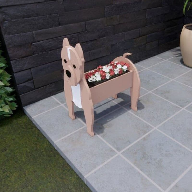 image-Bulldog PVC pet dog flower pot indoor and outdoor garden ornaments foreign trade supply Europe and the United States special push