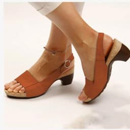 image-summer new women's shoes Europe and America Amazon solid color thick heel buckle ladies sandals 35-43 large size shoes women